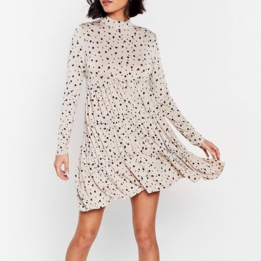 Nasty Gal Tier and Now Spotted Mini Dress